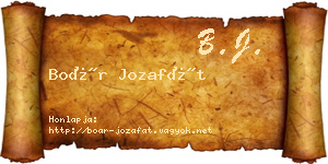Boár Jozafát névjegykártya